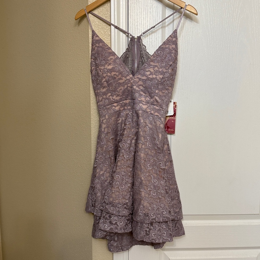 Lavender Lace Halter Dress